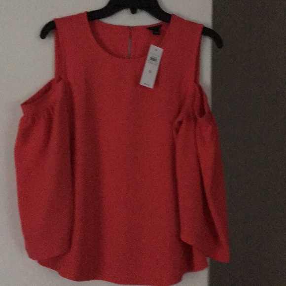 Ann Taylor Tops - Ann Taylor cold shoulder coral blouse size med